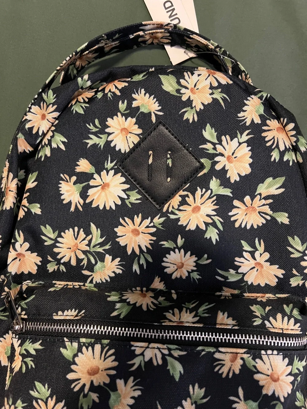 Black Floral lightweight Backpack